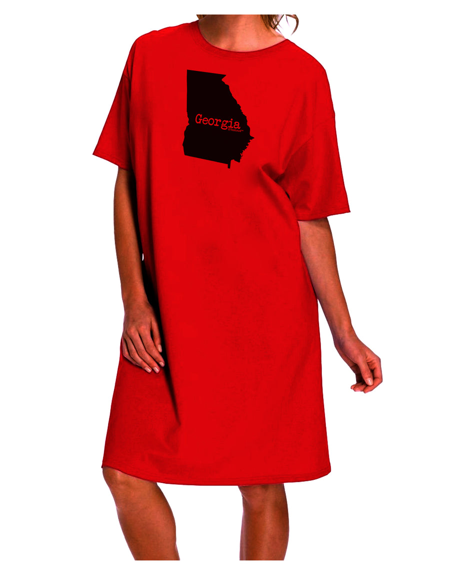 Georgia - United States Shape Adult Wear Around Night Shirt and Dress by TooLoud-Night Shirt-TooLoud-Red-One-Size-Davson Sales