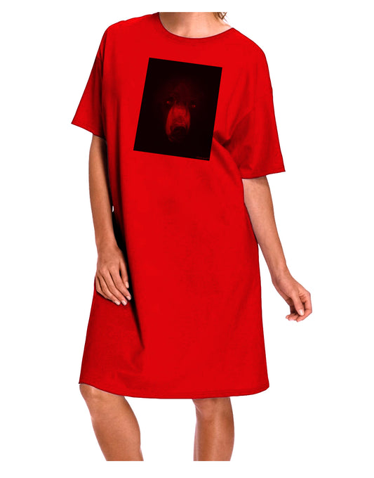 Scary Black Bear Adult Wear Around Night Shirt and Dress-Night Shirt-TooLoud-Red-One-Size-Davson Sales