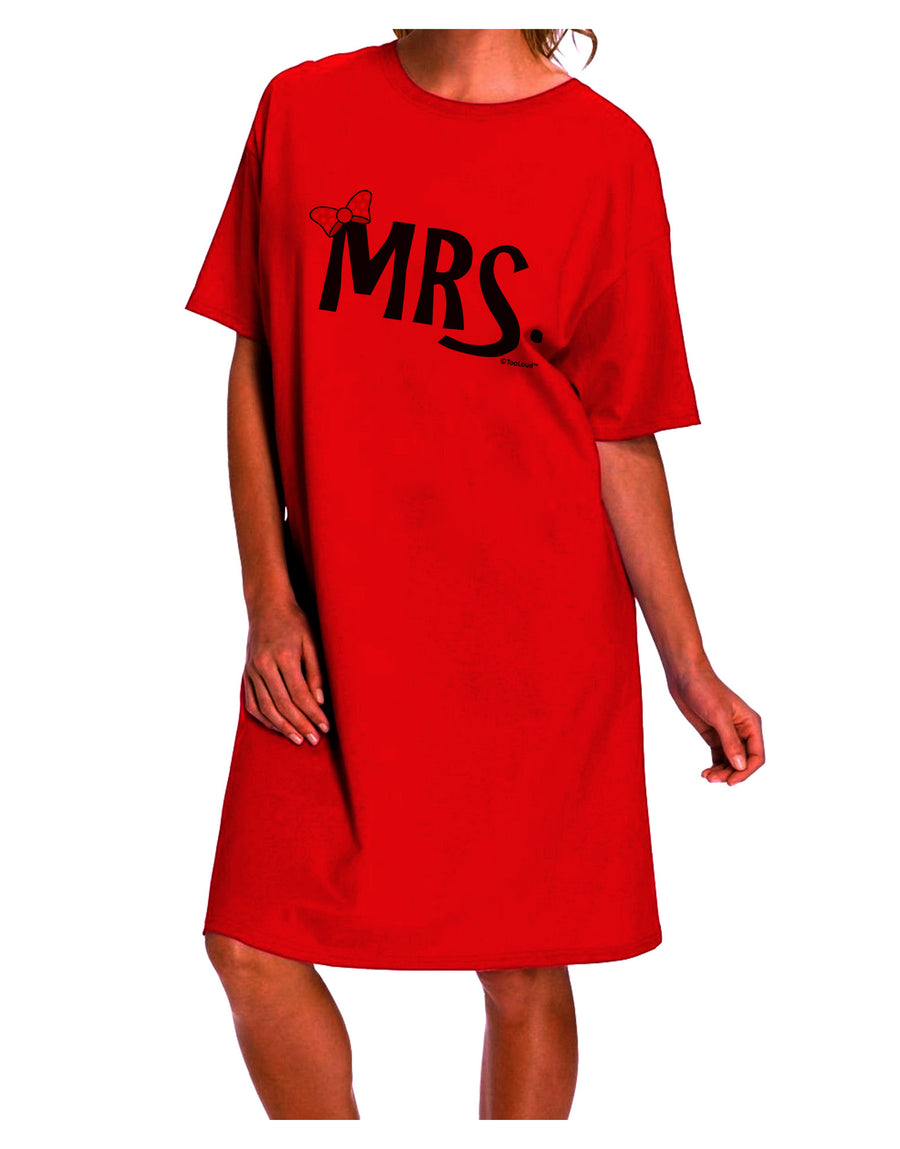 Matching Mr and Mrs Design - Mrs Bow Adult Wear Around Night Shirt and Dress by TooLoud-Night Shirt-TooLoud-Red-One-Size-Davson Sales