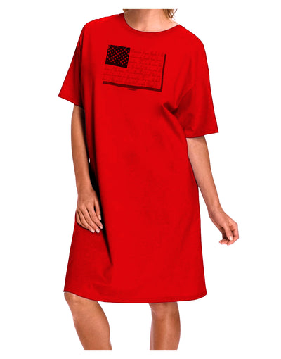 Veterans Scripted Flag Adult Wear Around Night Shirt and Dress-Night Shirt-TooLoud-Red-One-Size-Fits-Most-Davson Sales