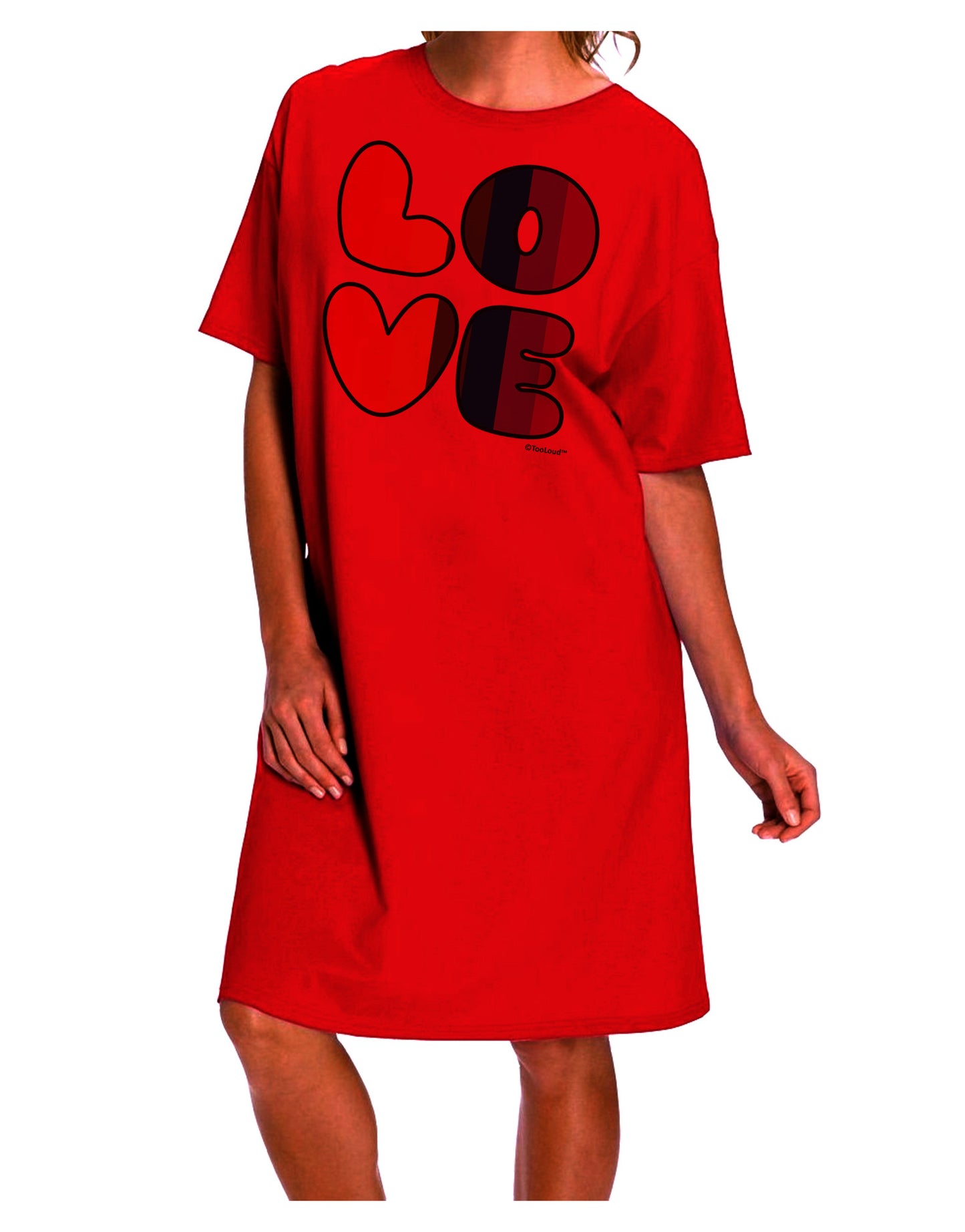 Rainbow LOVE Text Adult Wear Around Night Shirt and Dress by TooLoud-Night Shirt-TooLoud-Red-One-Size-Davson Sales