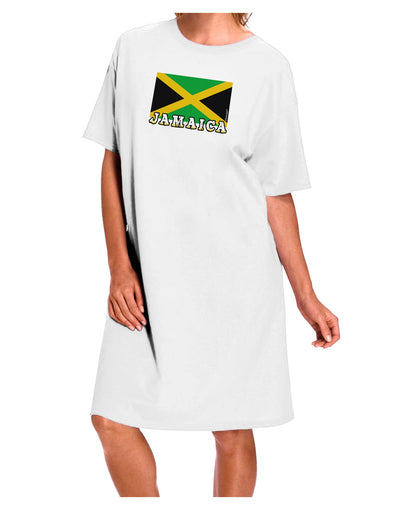 Jamaica Flag Adult Wear Around Night Shirt and Dress-Night Shirt-TooLoud-White-One-Size-Fits-Most-Davson Sales