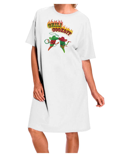 Cowboy Chili Cookoff Adult Wear Around Night Shirt and Dress-Night Shirt-TooLoud-White-One-Size-Fits-Most-Davson Sales