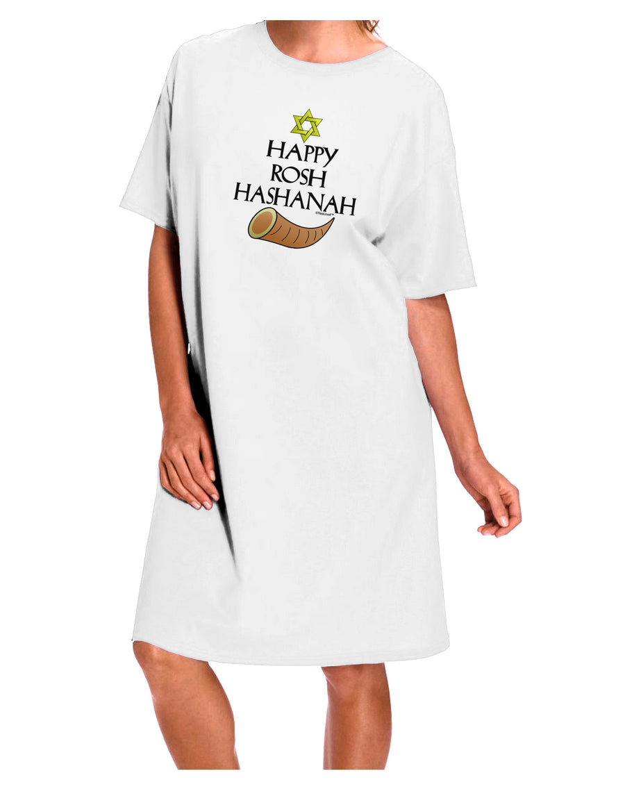 Elegant Rosh Hashanah Adult Night Shirt Dress in White - One Size, Crafted by TooLoud-Night Shirt-TooLoud-White-One-Size-Davson Sales