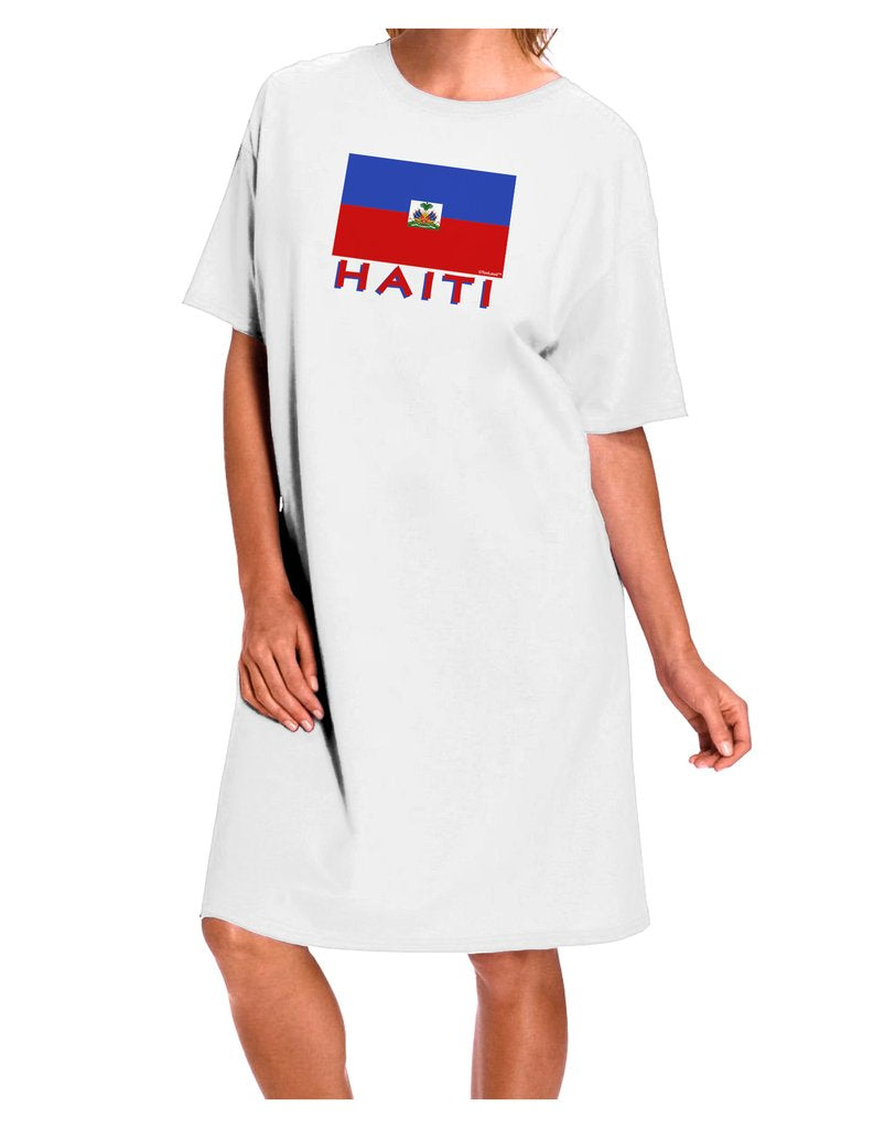 Haiti Flag Adult Wear Around Night Shirt and Dress-Night Shirt-TooLoud-Pink-One-Size-Fits-Most-Davson Sales