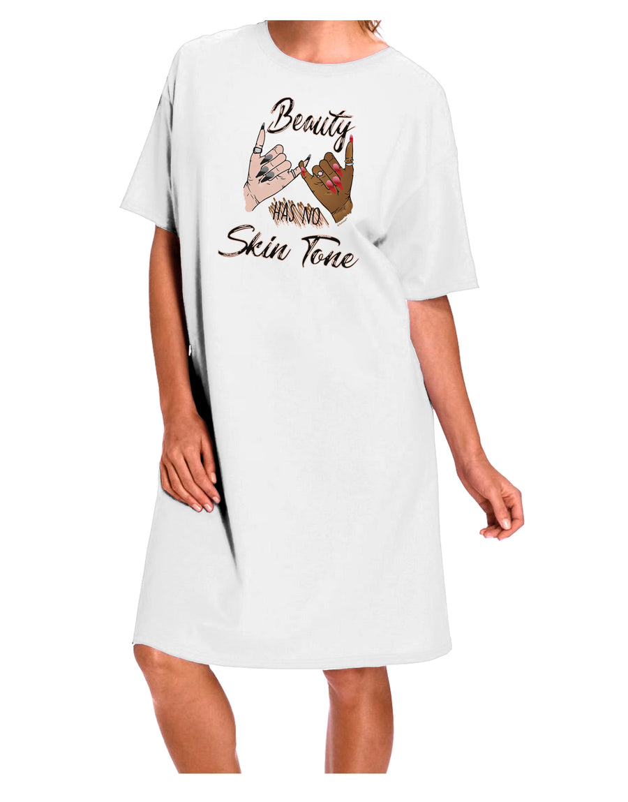 Adult Night Shirt Dress in White - One Size, Embracing Beauty without Limitations-Night Shirt-TooLoud-Davson Sales