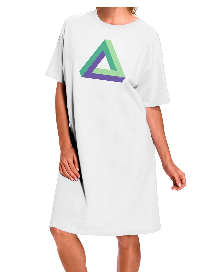 White Adult Night Shirt Dress - One Size with Impossible Triangle Loop Design-Night Shirt-TooLoud-White-OSFM-Davson Sales