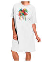 White Paint Splash Palm Trees Adult Night Shirt Dress - One Size-Night Shirt-TooLoud-White-OSFM-Davson Sales