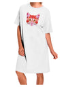 Stylish Geometric Kitty Red Adult Night Shirt Dress in White - Available in One Size-Night Shirt-TooLoud-White-OSFM-Davson Sales