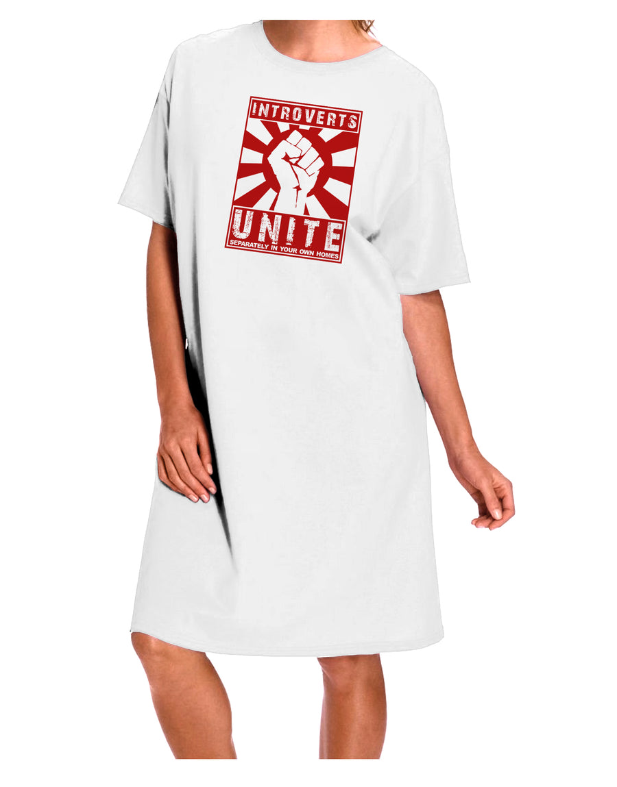 TooLoud White Adult Night Shirt Dress - Uniting Introverts with Humorous Style-Night Shirt-TooLoud-White-One-Size-Davson Sales