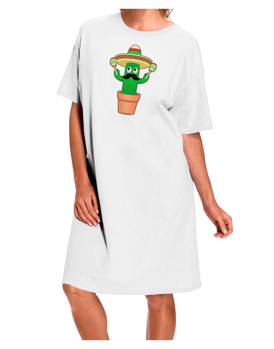 Fiesta Cactus Adult Wear Around Night Shirt and Dress-Night Shirt-TooLoud-White-One-Size-Fits-Most-Davson Sales