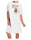 Elegant and Comfortable Eggnog-themed Adult Night Shirt Dress in White - One Size-Night Shirt-TooLoud-Davson Sales