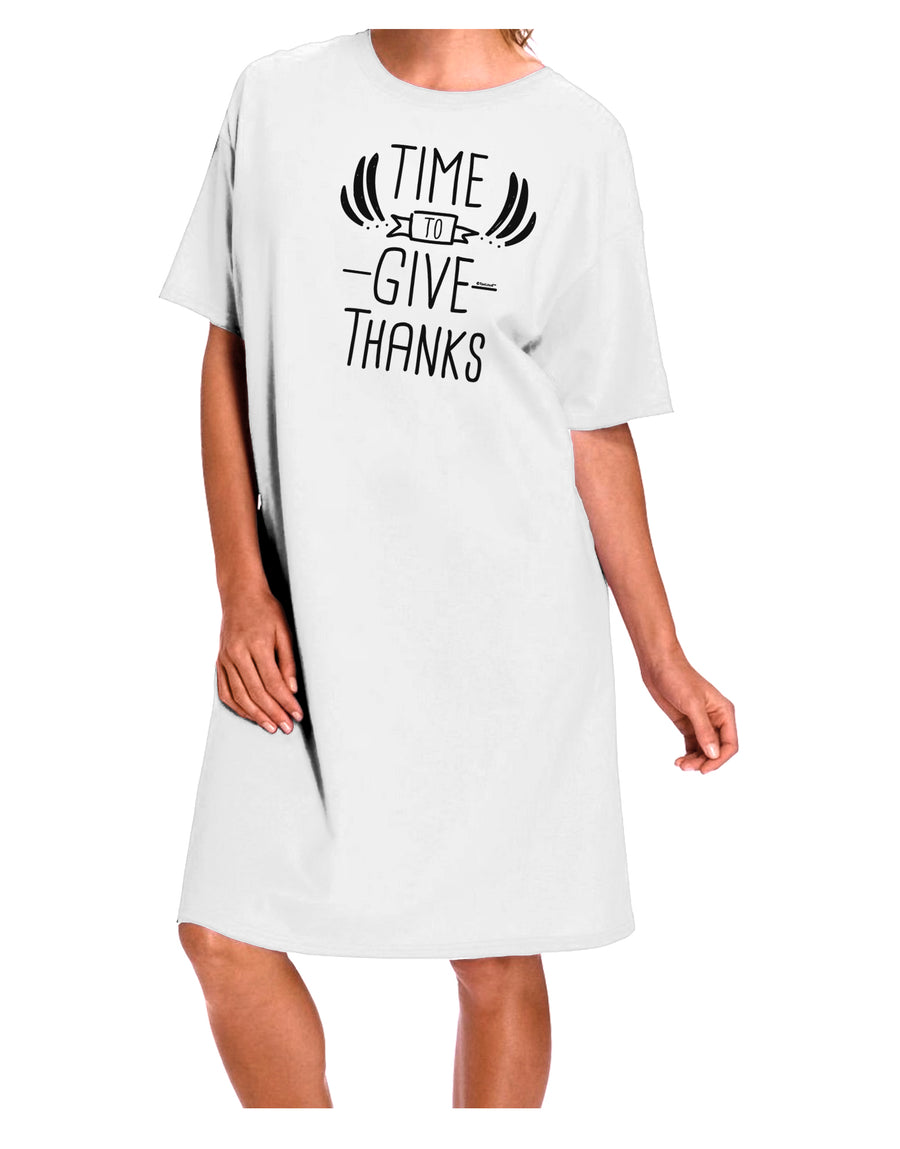 Express Gratitude with our Adult Night Shirt Dress in White - One Size-Night Shirt-TooLoud-Davson Sales