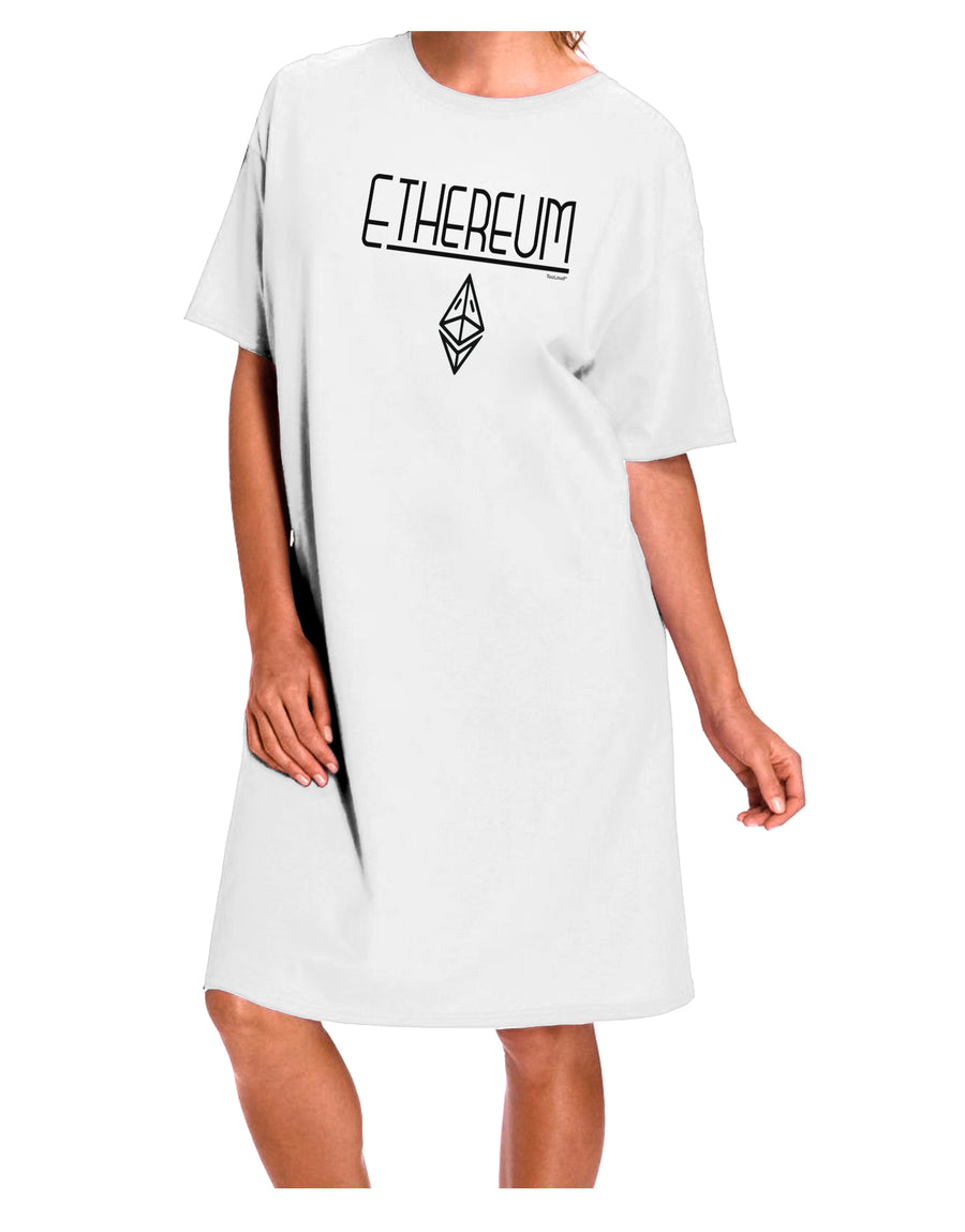 Ethereum Logo Adult Night Shirt Dress in White - One Size-Night Shirt-TooLoud-Davson Sales