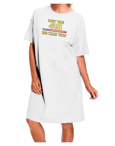 4th Be With You Beam Sword Adult Wear Around Night Shirt and Dress-Night Shirt-TooLoud-White-One-Size-Fits-Most-Davson Sales