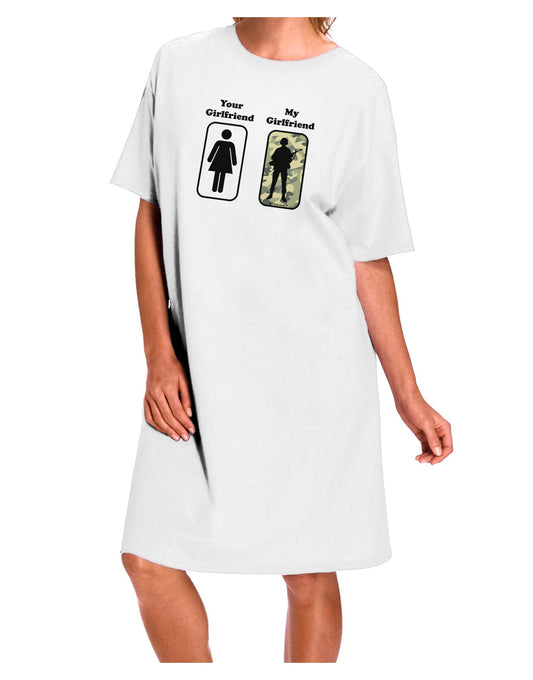 TooLoud Your Girlfriend My Girlfriend Military Adult Wear Around Night Shirt and Dress-Night Shirt-TooLoud-White-One-Size-Fits-Most-Davson Sales