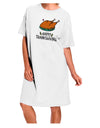 Thanksgiving-themed Adult Night Shirt Dress in White - One Size-Night Shirt-TooLoud-Davson Sales