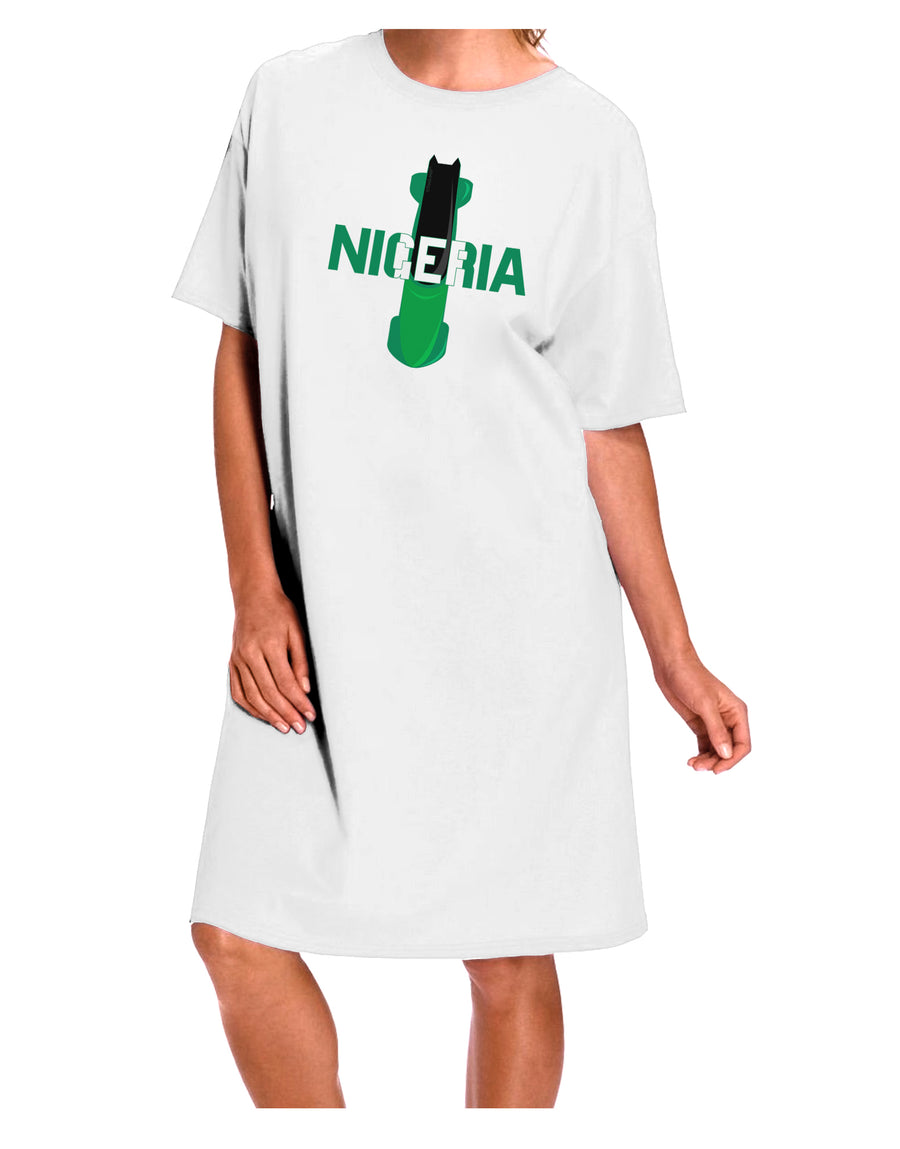 Nigeria Bobsled Adult Night Shirt Dress - White - One Size: A Stylish Addition to Your Wardrobe by TooLoud-Night Shirt-TooLoud-White-One-Size-Davson Sales