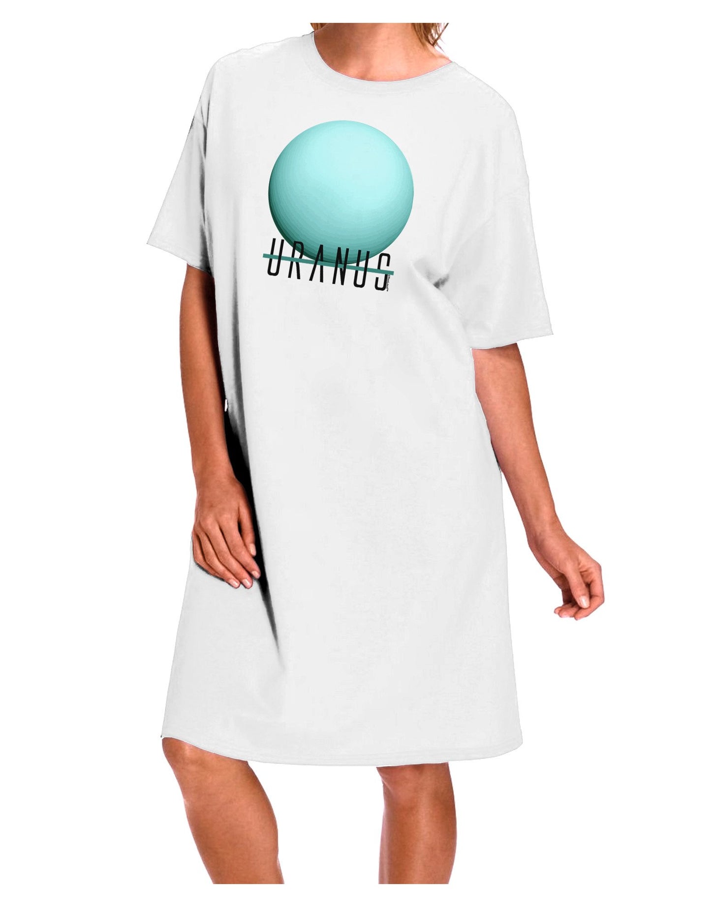Planet Uranus Text Adult Wear Around Night Shirt and Dress-Night Shirt-TooLoud-White-One-Size-Fits-Most-Davson Sales