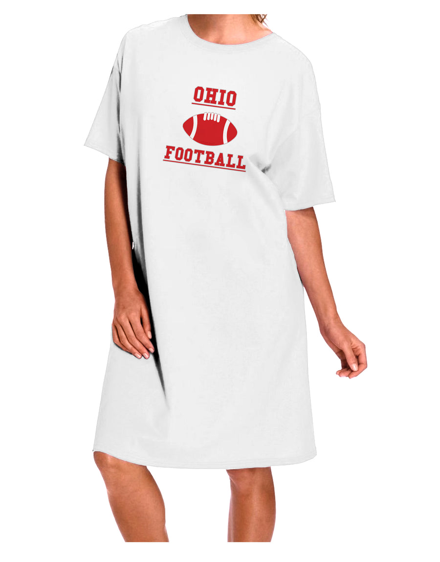 Ohio Football Adult Night Shirt Dress - White - One Size for Football Enthusiasts by TooLoud-Night Shirt-TooLoud-White-One-Size-Davson Sales