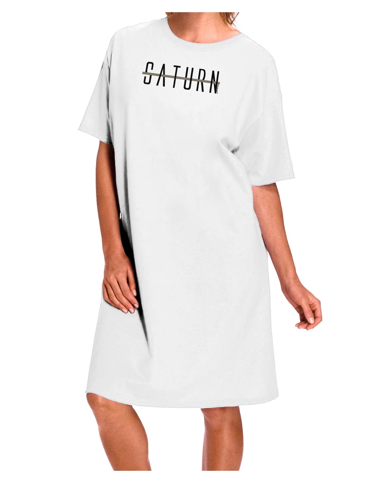 Planet Saturn Text Only Adult Wear Around Night Shirt and Dress-Night Shirt-TooLoud-White-One-Size-Fits-Most-Davson Sales