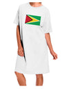 Stylish Guyana Flag Adult Night Shirt Dress in White - Available in One Size-Night Shirt-TooLoud-Davson Sales