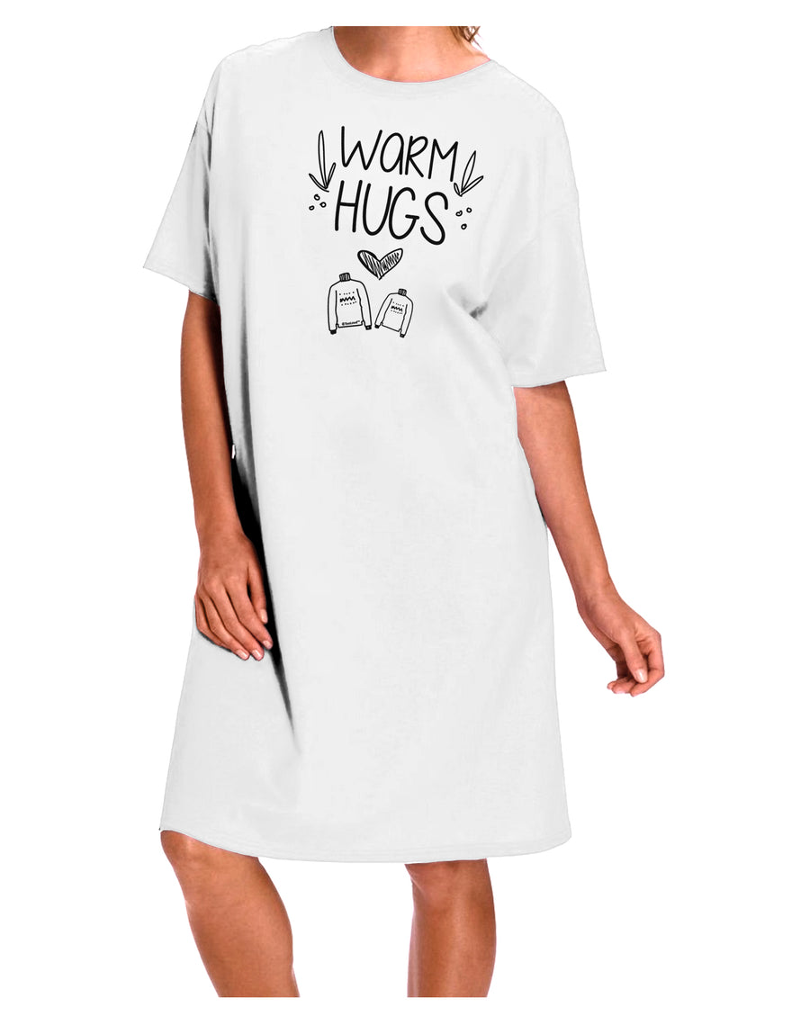 Cozy and Stylish Adult Night Shirt Dress in White - One Size-Night Shirt-TooLoud-Davson Sales