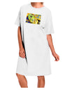Elegant White Watercolor Adult Night Shirt Dress with Menacing Turtle Design - One Size-Night Shirt-TooLoud-White-OSFM-Davson Sales