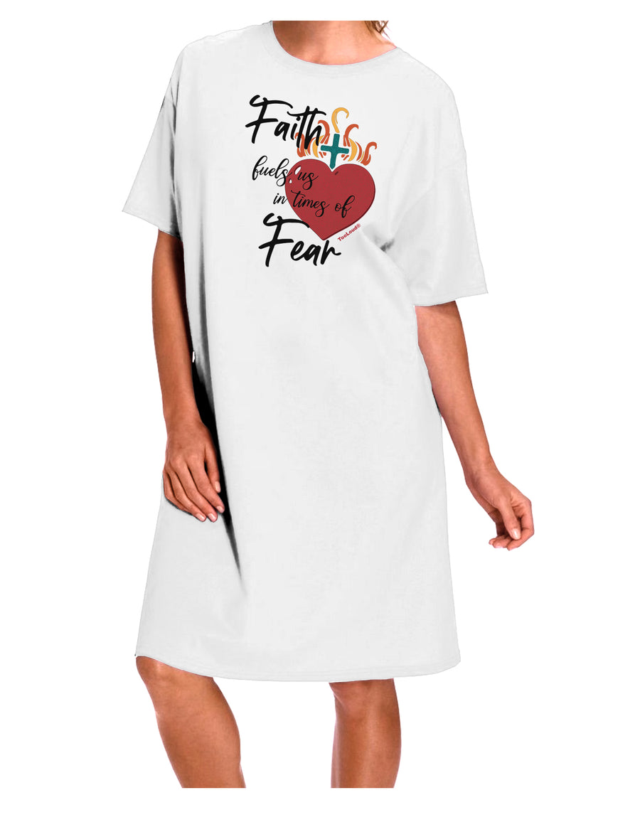 Fear-Fighting Adult Night Shirt Dress in White - One Size-Night Shirt-TooLoud-Davson Sales