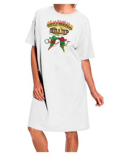 Cowboy Chili Cookoff Champ Adult Wear Around Night Shirt and Dress-Night Shirt-TooLoud-White-One-Size-Fits-Most-Davson Sales