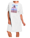 White Palm Tree Beach Filter Adult Night Shirt Dress - One Size-Night Shirt-TooLoud-White-OSFM-Davson Sales