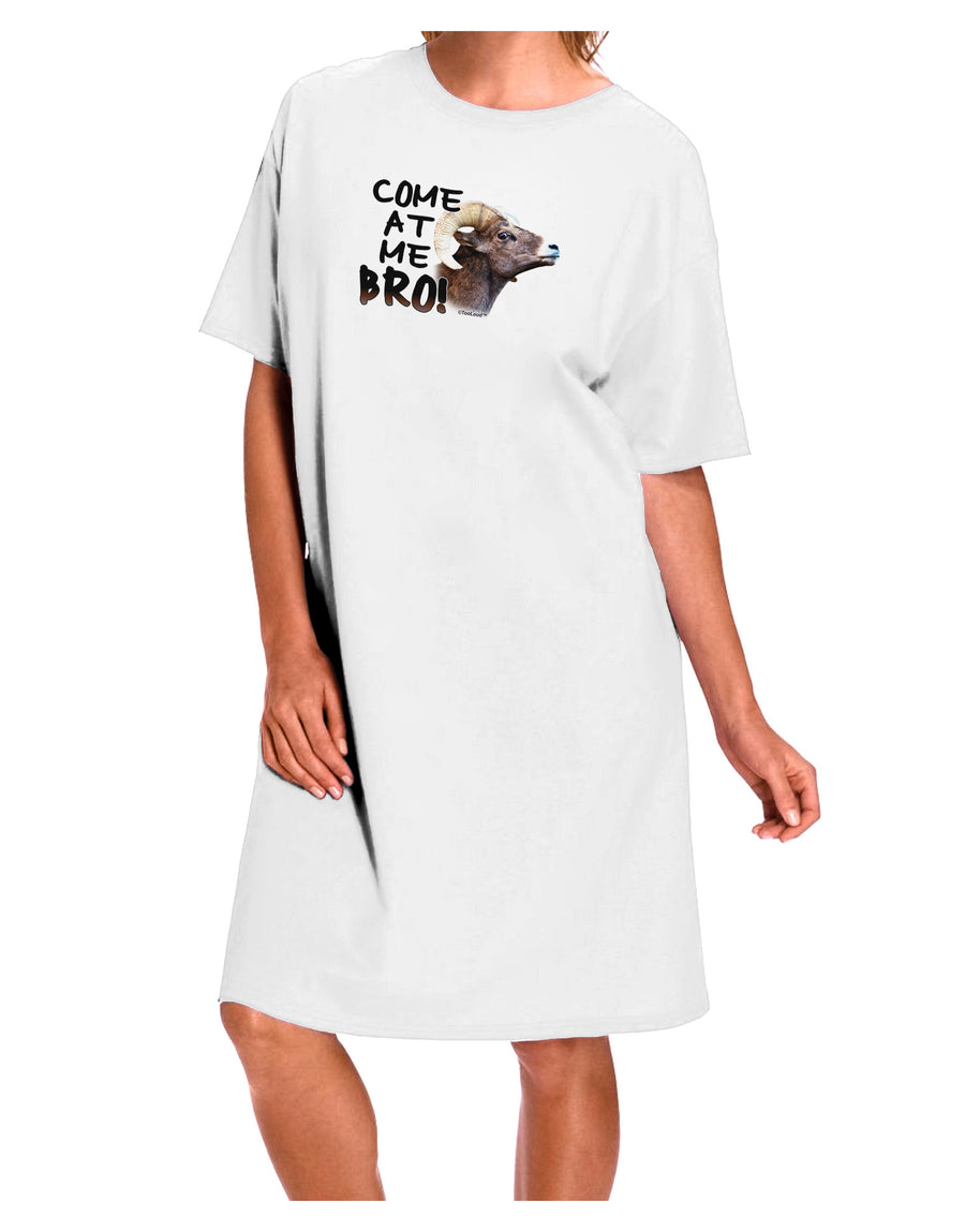 Stylish and Comfortable Big Horn Adult Night Shirt Dress in White - One Size-Night Shirt-TooLoud-White-OSFM-Davson Sales