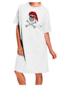 Stylish Pirate Skull Night Shirt Dress for Adults - White - One Size-Night Shirt-TooLoud-White-One-Size-Davson Sales