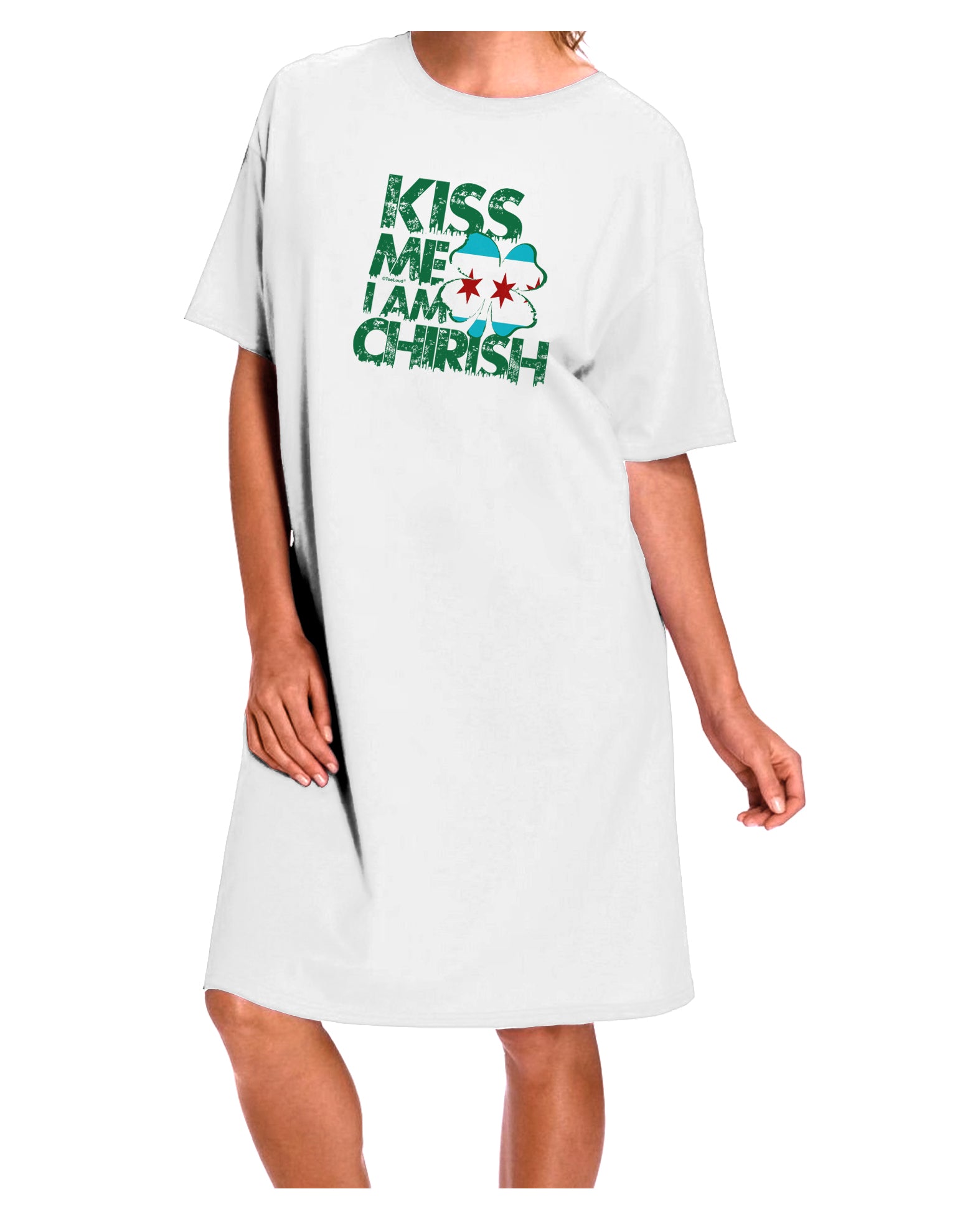 Chirish Adult Night Shirt Dress - White - One Size: A Captivating Addition to Your Wardrobe by TooLoud-Night Shirt-TooLoud-White-One-Size-Davson Sales