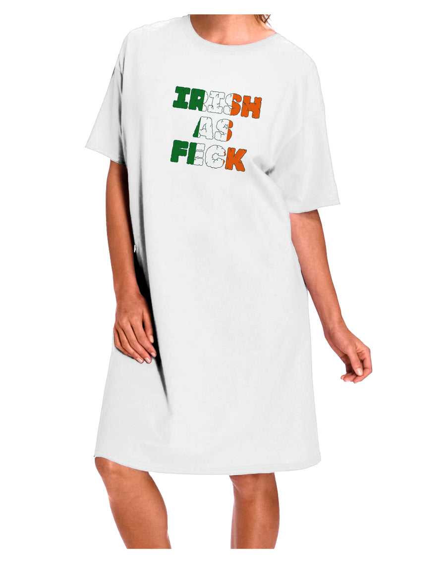 Irish-themed Humorous Adult Night Shirt Dress in White - One Size, presented by TooLoud
