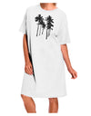 Elegant White Palm Rows Silhouette Adult Night Shirt Dress in One Size-Night Shirt-TooLoud-White-OSFM-Davson Sales