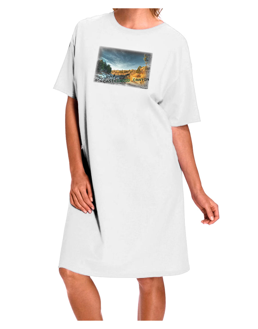 Castlewood Canyon Vintage Adult Night Shirt Dress in White - One Size-Night Shirt-TooLoud-White-OSFM-Davson Sales