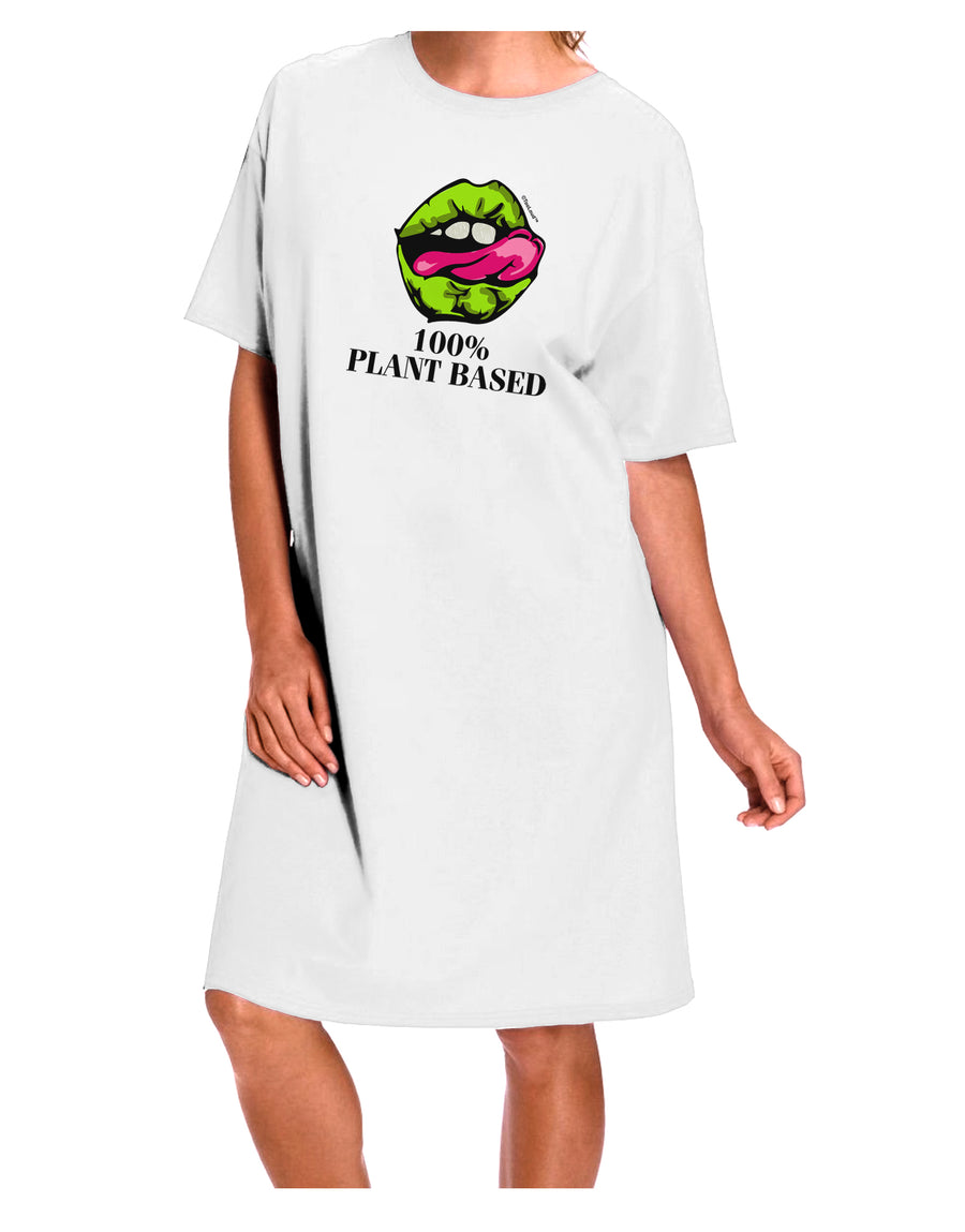 Stylish and Comfortable Plant-Based Adult Night Shirt Dress in White - One Size-Night Shirt-TooLoud-Davson Sales
