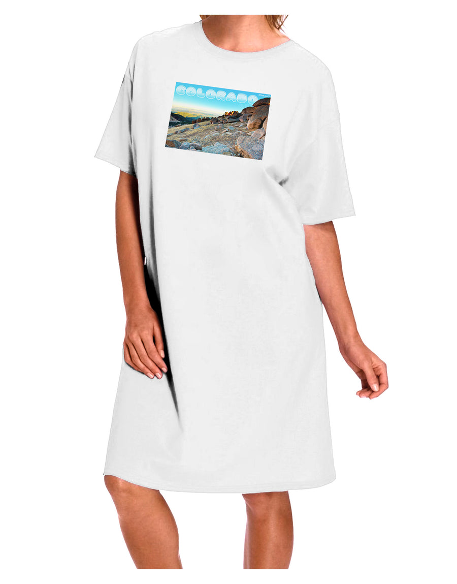 Captivating CO Rockies Scenic Adult Night Shirt Dress in White - One Size-Night Shirt-TooLoud-White-OSFM-Davson Sales