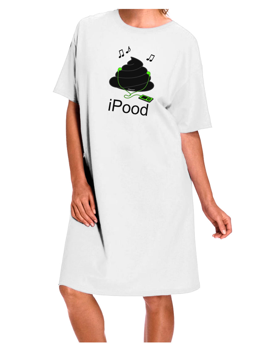 White iPood Adult Night Shirt Dress - One Size-Night Shirt-TooLoud-White-One-Size-Davson Sales