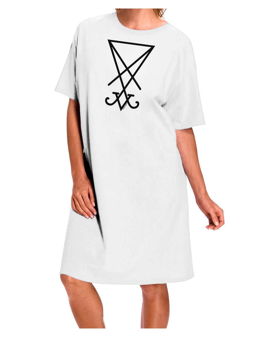 Sigil of Lucifer - Seal of Satan Adult Wear Around Night Shirt and Dress-Night Shirt-TooLoud-Red-One-Size-Fits-Most-Davson Sales