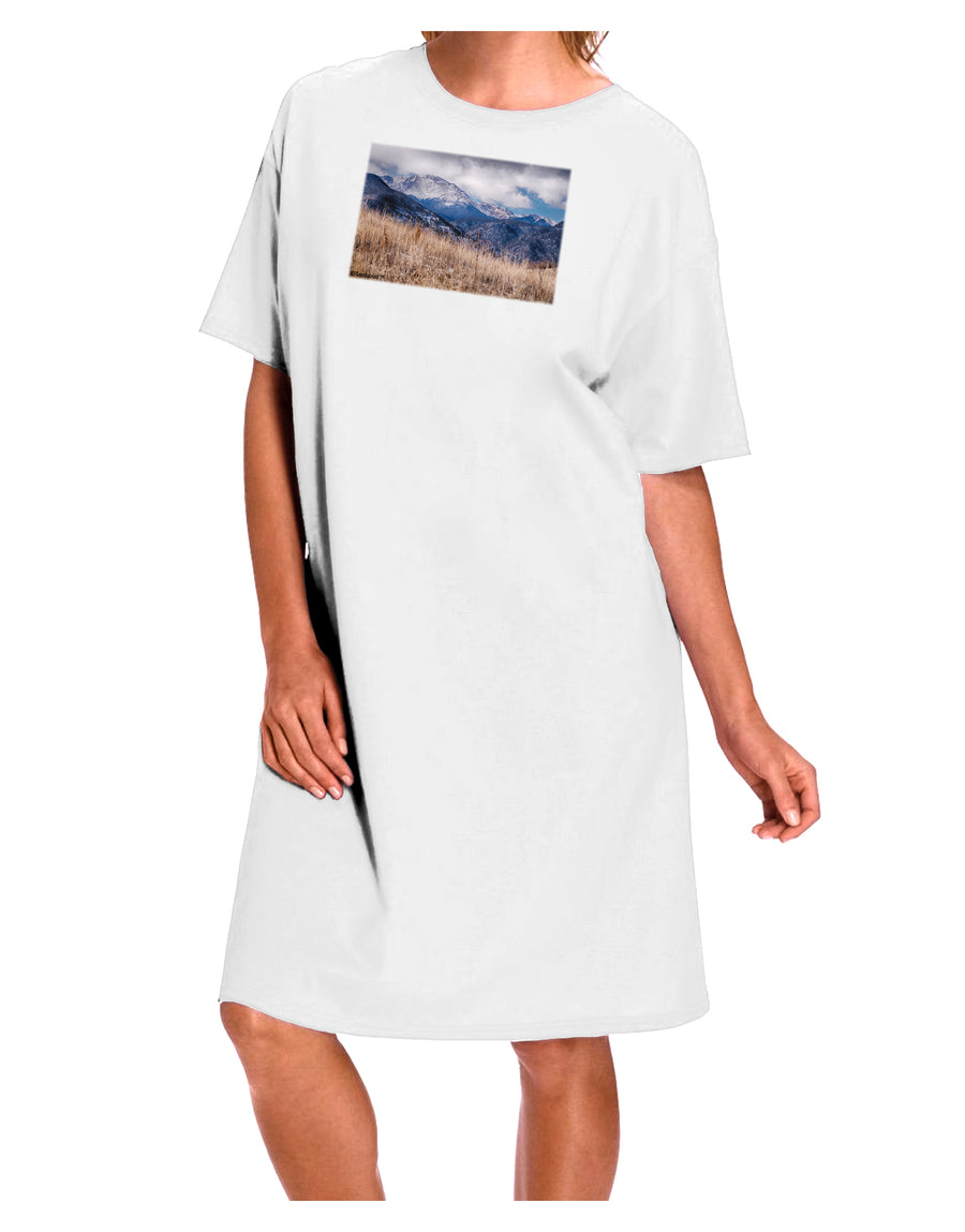 Pikes Peak Colorado Mountains Adult Night Shirt Dress in White - One Size, Crafted by TooLoud-Night Shirt-TooLoud-White-One-Size-Davson Sales