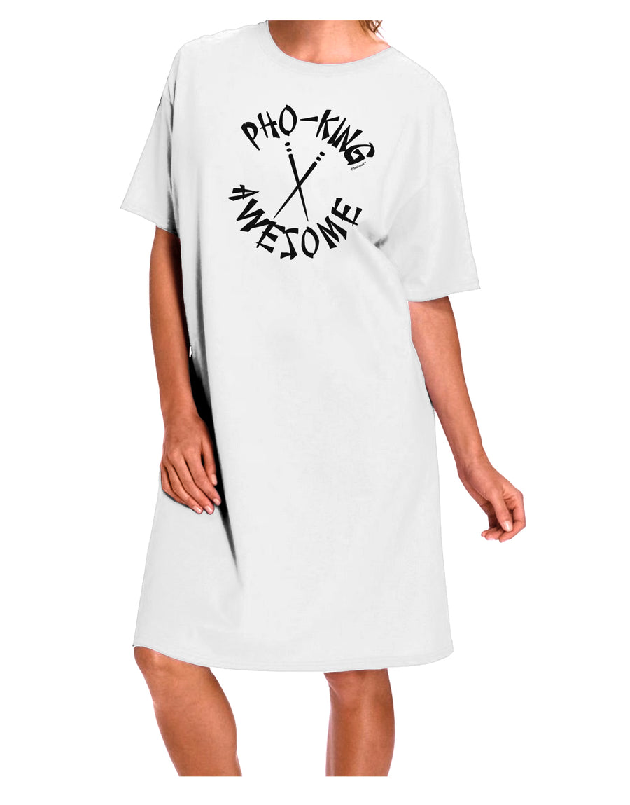 Captivating Vietnamese Soup-Inspired Adult Night Shirt Dress in White - A Must-Have for Food Enthusiasts-Night Shirt-TooLoud-Davson Sales