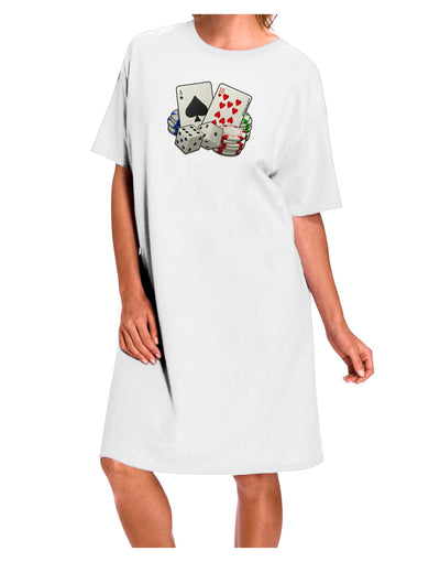 Gambling Weapons Adult Wear Around Night Shirt and Dress-Night Shirt-TooLoud-White-One-Size-Fits-Most-Davson Sales