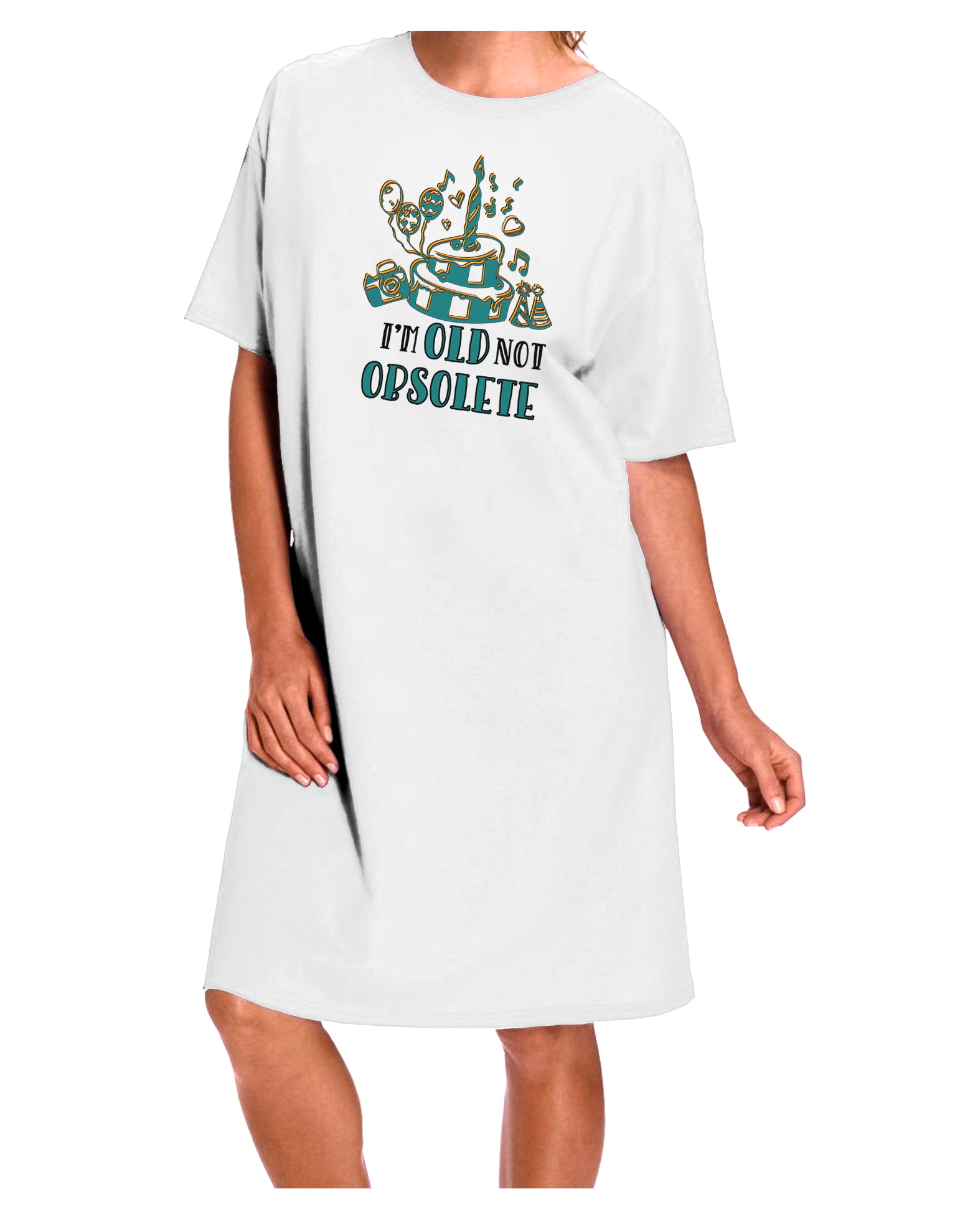 Classic and Timeless Adult Night Shirt Dress in White - One Size-Night Shirt-TooLoud-Davson Sales