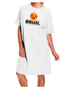 Stylish and Comfortable White Adult Night Shirt Dress with Bruh Emoji Design - Available in One Size-Night Shirt-TooLoud-White-OSFM-Davson Sales