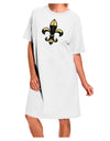 Elegant Golden Fleur de Lis Adult Night Shirt Dress in White - Available in One Size-Night Shirt-TooLoud-White-OSFM-Davson Sales