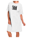 Elegant White One Size Adult Night Shirt Dress featuring a Unique Creepy Black Bear Design-Night Shirt-TooLoud-White-OSFM-Davson Sales