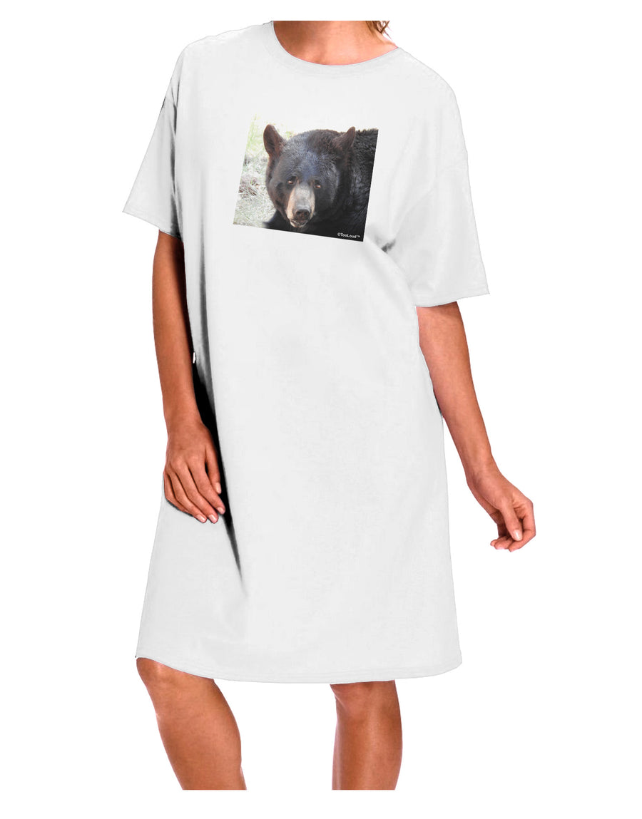 Introducing the Exquisite White Black Bear Adult Night Shirt Dress - One Size-Night Shirt-TooLoud-White-One-Size-Davson Sales