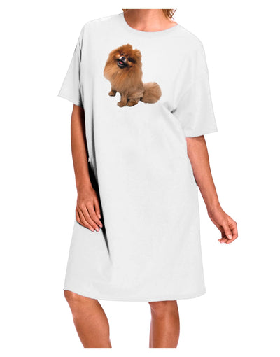 Pomeranian Sitting All Cute-Like Adult Wear Around Night Shirt and Dress-Night Shirt-TooLoud-White-One-Size-Fits-Most-Davson Sales